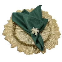 Plato de sitio hoja dorada 33 cm (Vidrio) - Imagen 2